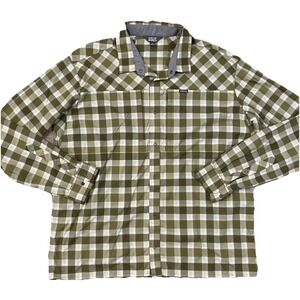 Orvis Pro Men's XL Green Plaid Long‎ Sleeve Button Performance Shirt Stretch